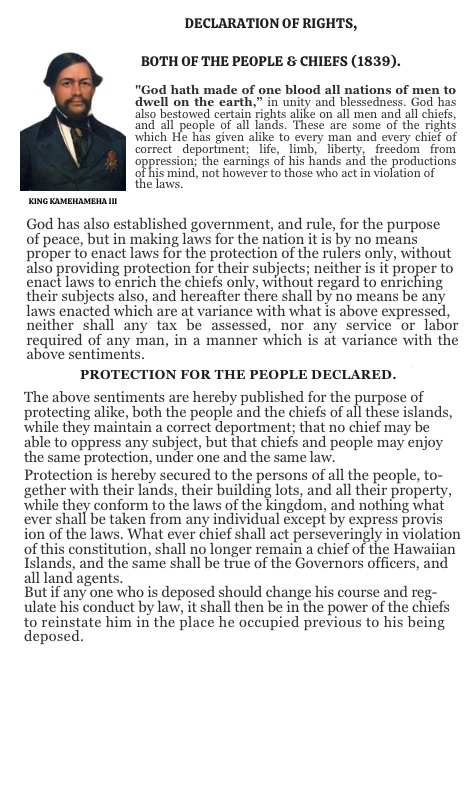 Kamehameha III Proclamation
